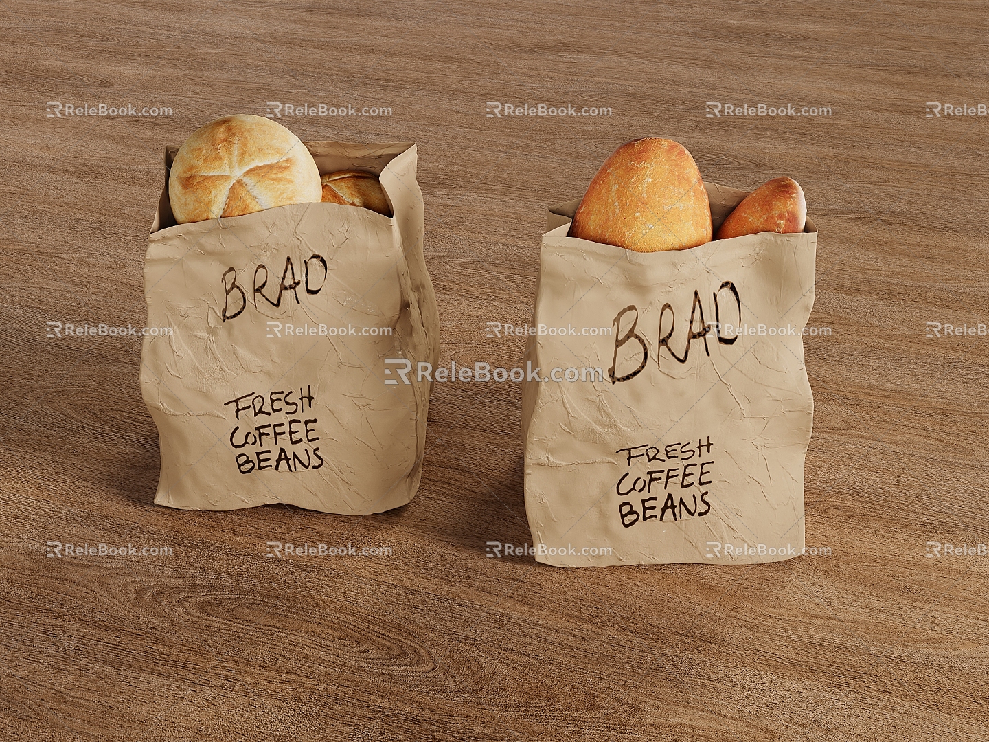 Bread Bread Packaging Bag Packaging Box model