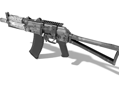 Game Movie Character Equipped With Tactical Rifle Featuring Detailed Metal Parts 3d model