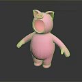 Cute Pink Pig Toy Figure With Open Mouth For Children Play