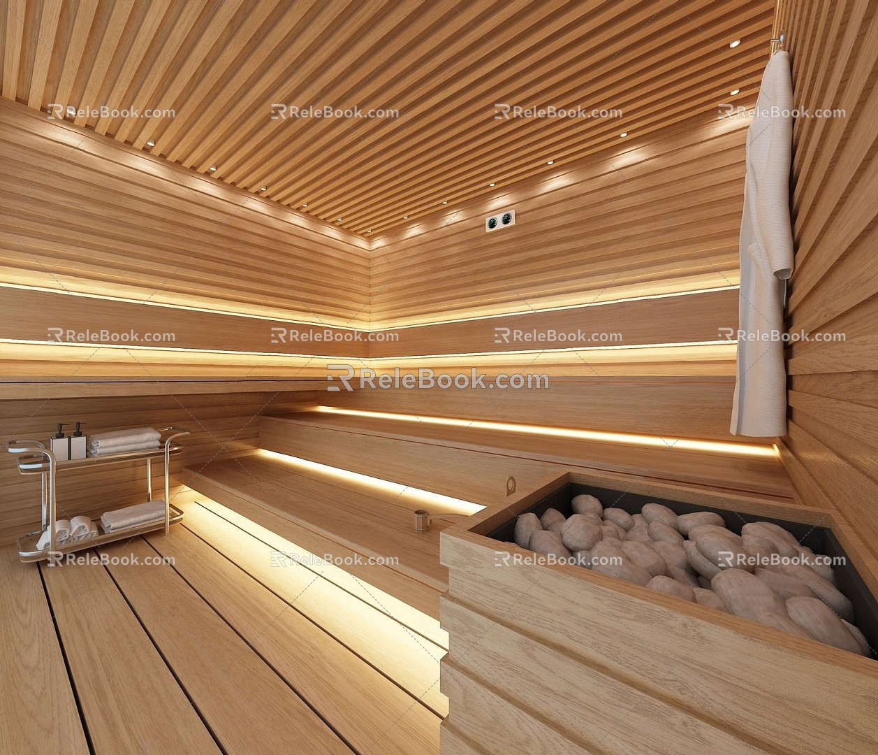 Modern Sauna Room Bathing Sauna Room 3d model