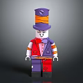Lego Figure With Purple Orange Tall Hat Red Vest Bow Tie And Pants