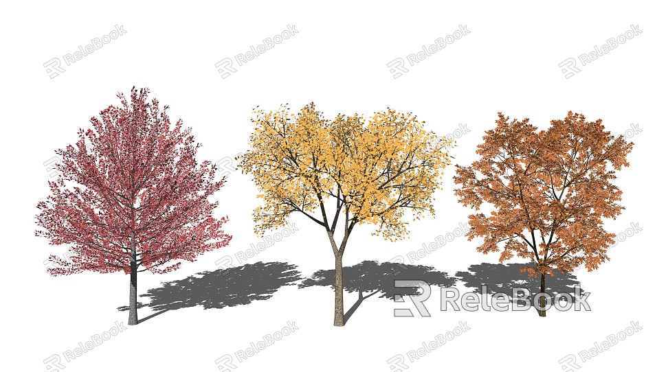 Modern Tree Landscape Tree Yellow Leaf Tree Plant model