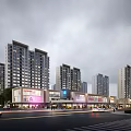 Modern building community planning small high-rise 3d model