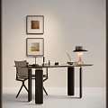 Modern desk and chair combination 3d model