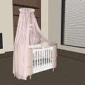 Modern Children's Bed Modern Children's Bed Fabric Bed 3d model