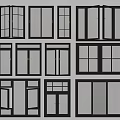 Modern Casement Windows Featuring Aluminum Frames Various Designs And Glass Options 3d model