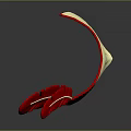 White Costume Mask With Red Feather Decoration For Festive Occasions