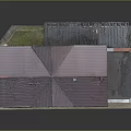 Detailed Old Red Brick Building Model With Purple Roof And Multiple Weathered Windows