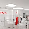 RC Fashion Store Modern Interior With Red Dress Mannequin Clothing Displays And Window Design