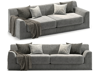 modern double sofa fabric double sofa 3d model