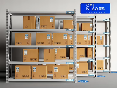 Shelf Express Shelf Lifting Shelf Storage Rack Carton 3d model