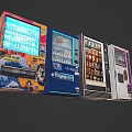 Smart Vending Machines Dispensing Drinks Snacks With Modern Digital Screens 3d model