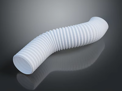 Modern Lighting Combination with White Corrugated Flexible Bent Reflective Design Elements 3d model