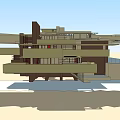 Modern Detached Villa With Overhanging Structure And Large Glass Windows