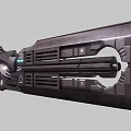Futuristic Sci Fi Weapon Design With Glowing Blue Accents Vents And Ergonomic Grip Structure