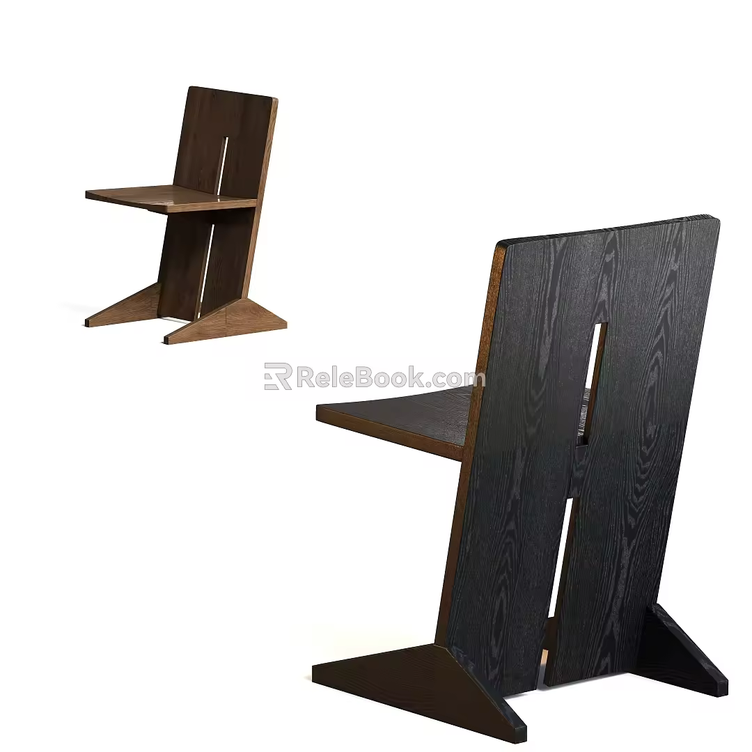 Modern Middle Ancient Dining Chair 3d model