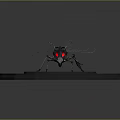 Detailed Mechanical Insect 3D Model Featuring Robotic Structure Transparent Wings Red Head And Green Legs