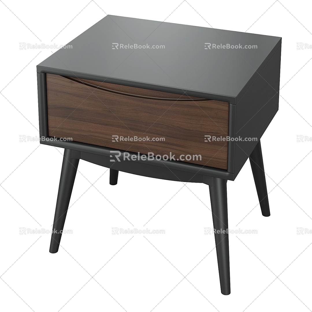 Nordic Simple Bedside Table Bedside Cabinet Low Cabinet Decorative Cabinet 3d model