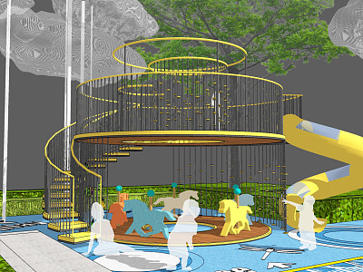 Children's area Modern play equipment model