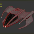 Futuristic Silver Streamlined Spaceship With Transparent Cockpit And Purple Lights For Space Exploration