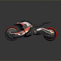 Futuristic Red And White Motorcycle With Sleek Black Accents And Sporty Modern Design