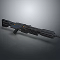 Black Tactical Combat Rifle With Modern Design And Ergonomic Grip Features 3d model