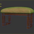 Sturdy Sofa Bench With Brown Wooden Frame And Orange Padded Seat