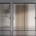 Modern Interior Sliding Doors With Black Frames And Glass Panels Design