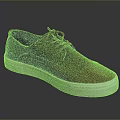 Red Casual Lace Up Shoes With White Sole And Woven Leather Upper Design