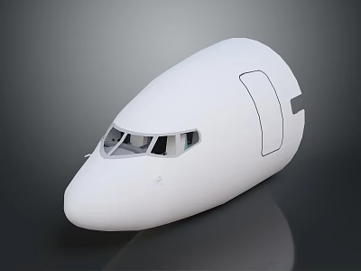 Futuristic Spacecraft Cockpit Design With White Exterior Observation Windows And Access Hatch 3d model