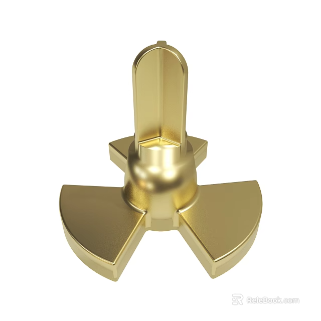 Golden Metal Decorative Ornament With Sleek Polished Surface And Modern Design 3d model 