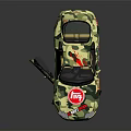 Camouflage Wrapped Sports Car with Open Doors Drift Logo and Stylish Alloy Wheels