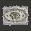 Decorative Fountain Design With Central Sculpture And Ornate Stone Base