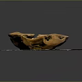 Handcrafted Wooden Bowl Placed On Natural Stone Tray For Decorative Use