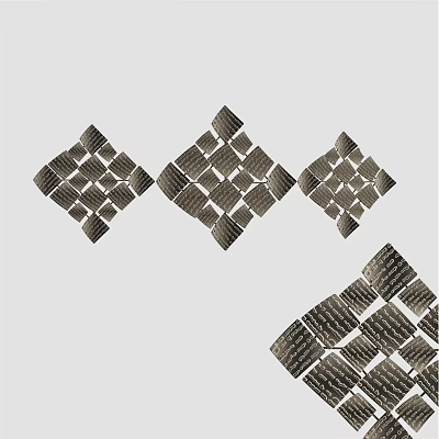 Multiple Diamond Shaped Wall Decor Pieces with Woven Texture Design 3d model