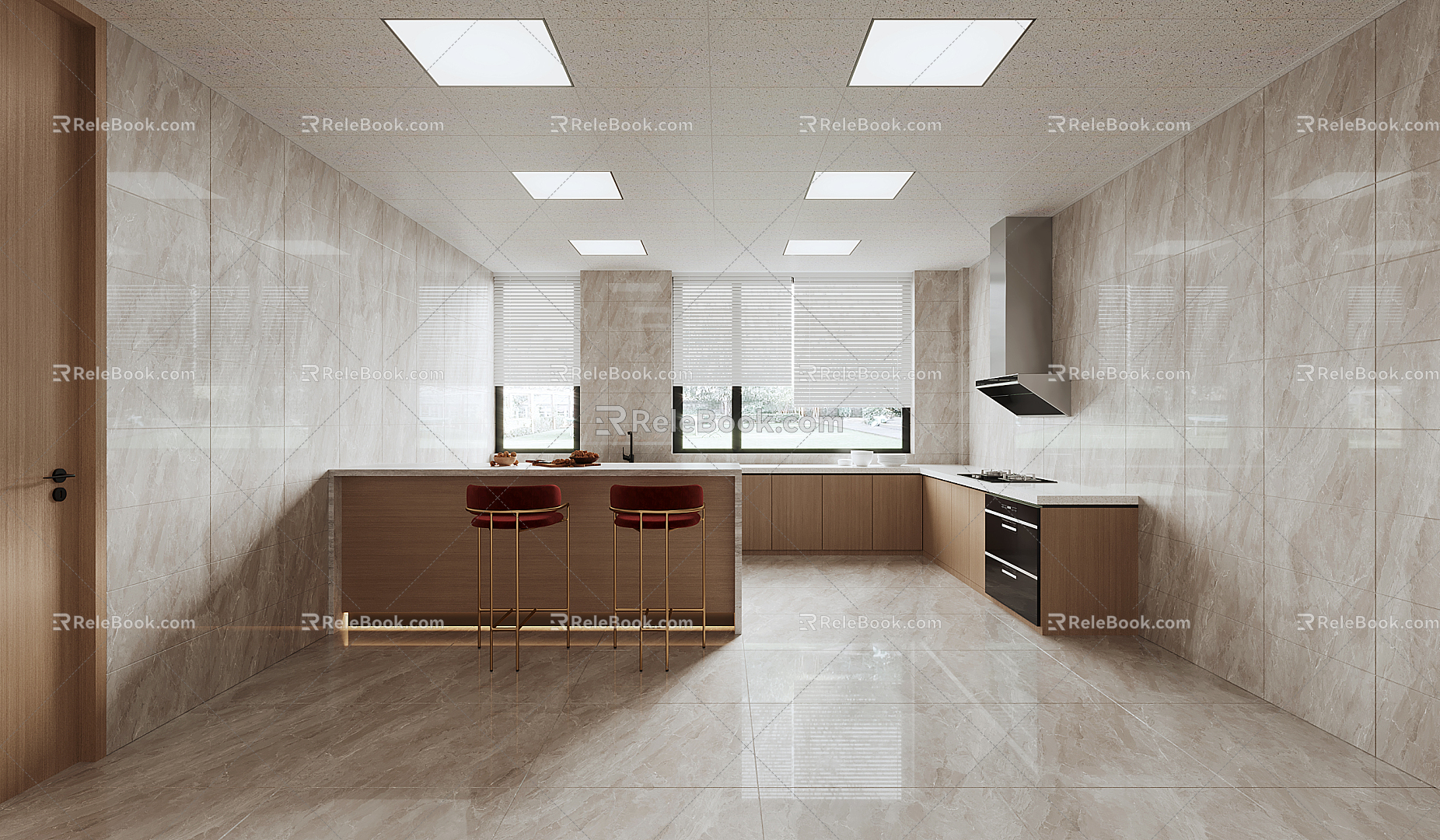 Modern Kitchen Back Kitchen 3d model