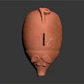 Hand Carved Clay Piggy Bank Sculpture With Decorative Details And Craftsmanship