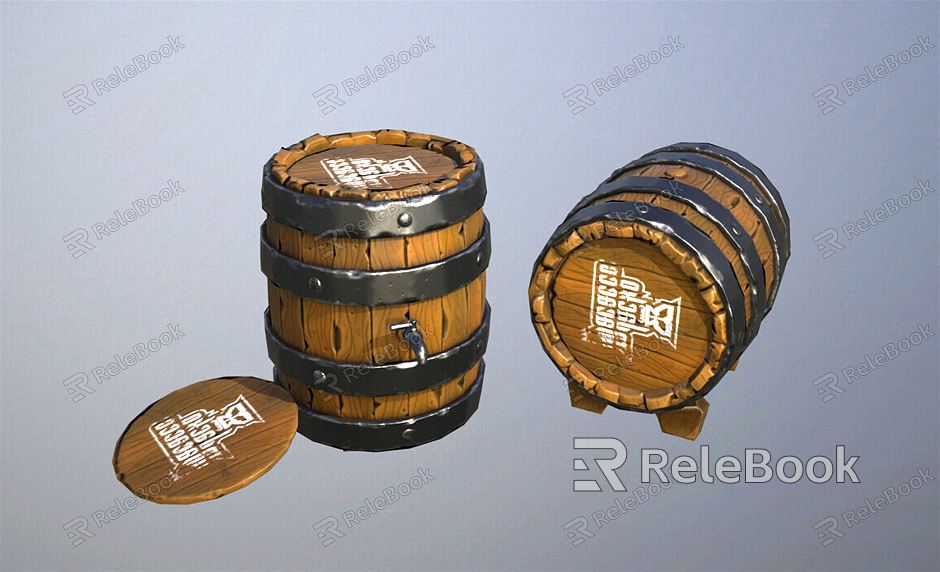 Modern Wine Barrel Stylized Barrel model