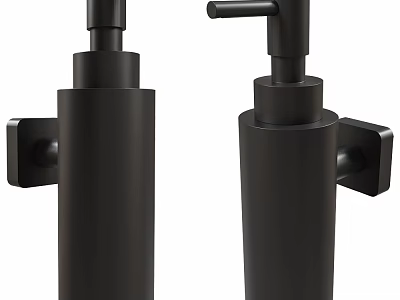 Black Wall Mounted Soap Dispensers With Modern Sleek Design For Bathroom Kitchen 3d model