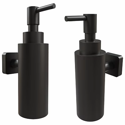 Black Wall Mounted Soap Dispensers With Modern Sleek Design For Bathroom Kitchen 3d model