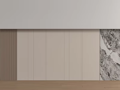 Modern Simple Entrance Background Wall Wood Decorative Background Wall Hard Bag Background Wall Stone Background Wall Wood Grille Background Wall 3d model
