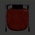 Red Upholstered Single Chair With Sleek Metal Frame For Home Use