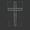 Handcrafted Wooden Cross Sculpture with Brown Finish Against Black Background
