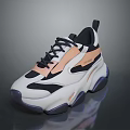 Fashionable Trendy Chunky Sole Sneakers With White Black Pink Color Casual Design