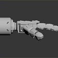 Detailed Game Movie Character Mechanical Arm 3D Model with Mechanical Joints