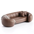 modern double sofa curved sofa 3d model