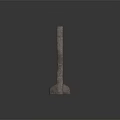 Three Rough Concrete Construction Components With Exposed Reinforcement Bars And Textured Surfaces