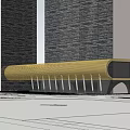 Modern High Rise Office Building With Glass Curtain Walls And Golden Base Design