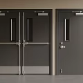 Black Modern Security Double And Single Doors With Glass Panel Design