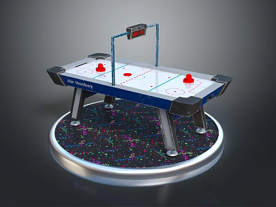 Air Hockey Table With Scoreboard Red Strikers And Playing Surface 3d model